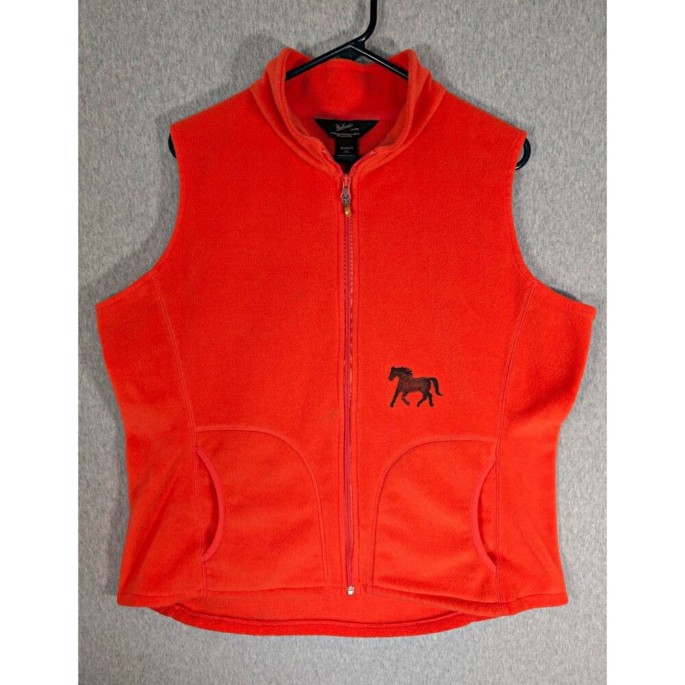 Woolrich Women's 2XL Orange Full Zip Vest Embroidered Logo MPN 16344 Paprika